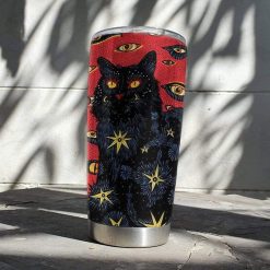 Black Cat Design Stainless Steel Cup