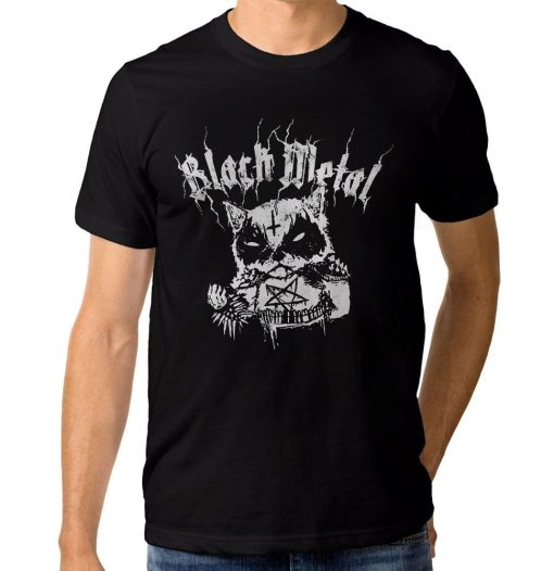 Black Metal Grim Cat T-Shirt