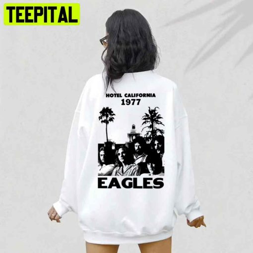 Black Vintage Style Hotel California 1977 Unisex Hoodie