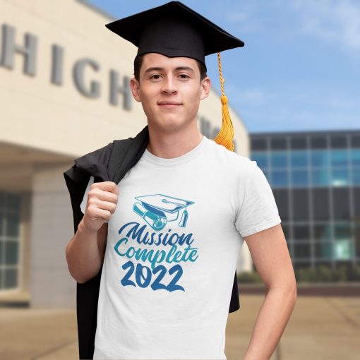 Blue Color Style Mission Complete 2022 Graduation Day Unisex T-Shirt