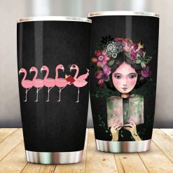 Book Flamingos Stainless Steel Cup