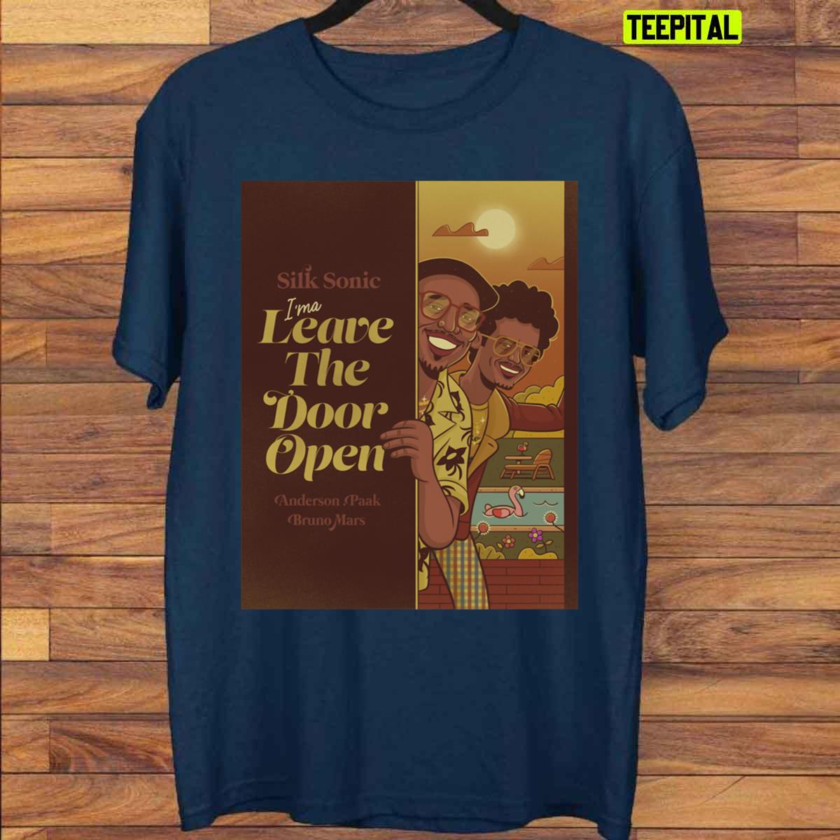 Bruno Mars And Anderson Paak Silk Sonic Leave The Door Open Unisex T-Shirt