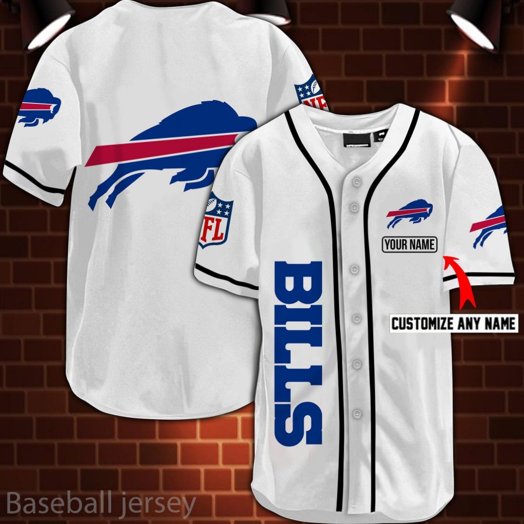 Buffalo Bills Nfl 3d Digital Printed Personalized Logo Baseball Jersey