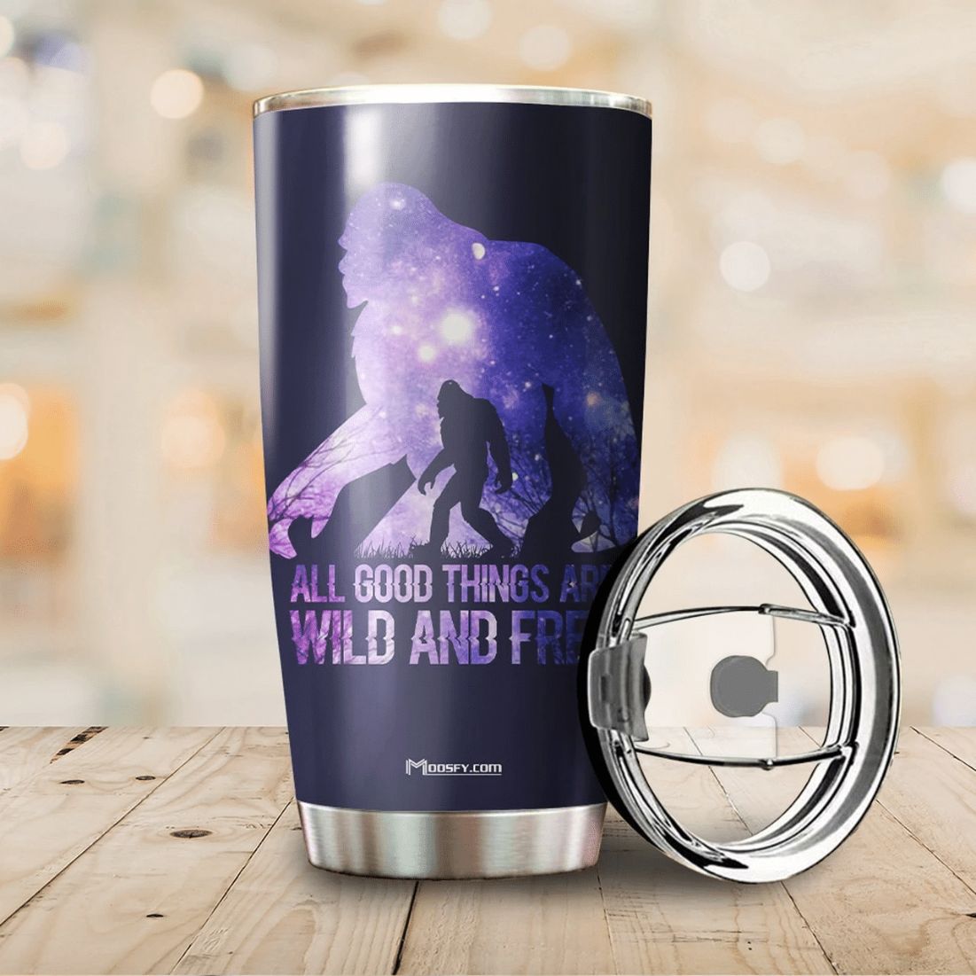Camping All Good Things Are Wild And Free Stainless Steel Cup