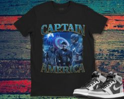 Captain America Poster Portrait Marvel Avenger  Unisex Gift T-Shirt