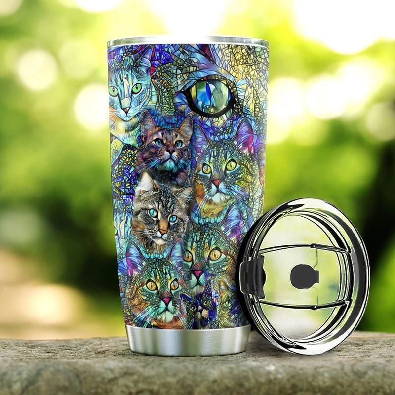 Cat Glass Style Stainless Steel Cup