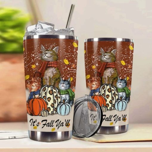 Cat Its Fall Yall Stainless Steel Cup