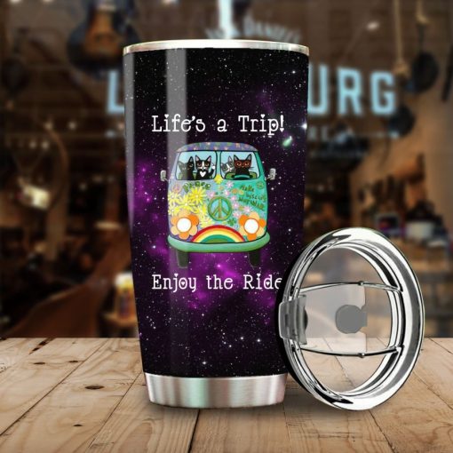 Cat Life A Trip Enjoy The Ride Stainless Steel Cup