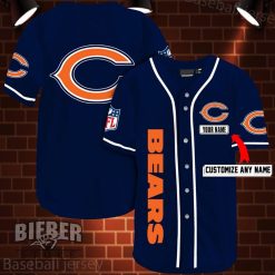 Chicago Bears Nfl 3d Digital Printed Personalized Logo Baseball Jersey
