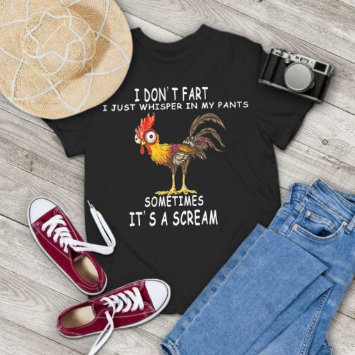 Chicken Fart Humor I Dont Fart I Whisper In My Pants Vintage T-Shirt