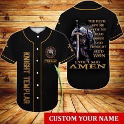 Christian Knight Templar The Devil Saw Me Custom Personalized Name Baseball Jersey