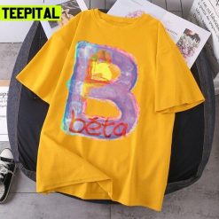 Colored Beta Symbol Text Illustration Unisex T-Shirt