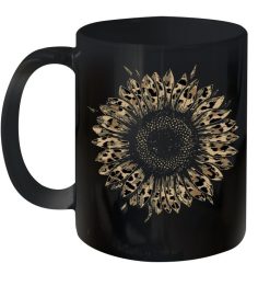 Cool Cheetah Leopard Sunflower Premium Sublime Ceramic Coffee Mug Black