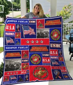 Corps Us Marine Quilt Blanket