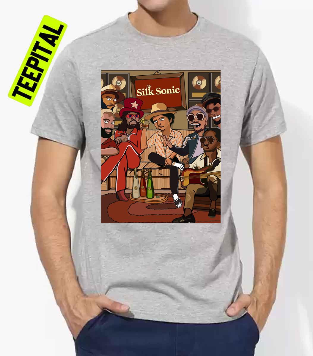 Cover Album Silk Sonic Bruno Mars Anderson Paak Unisex T-Shirt