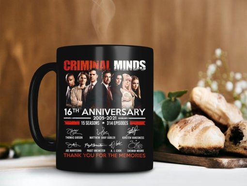 Criminal Minds 16th Anniversary 2005-2021 Mug Thank You For The Memories Mug Premium Sublime Ceramic Coffee Mug Black