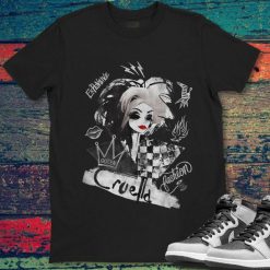 Cruella Artsy Disney Classic Art Portrait Collage Unisex Gift T-Shirt