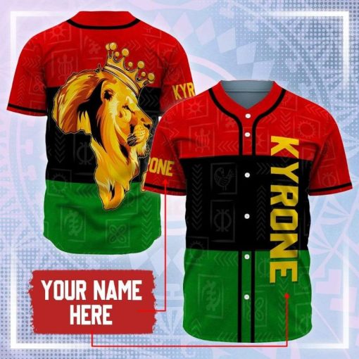 Custom Personalized Name African Lion King Baseball Jersey