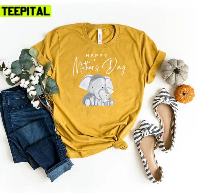 Cute Elephants Happy Mother's Day 2022 Unisex T-Shirt