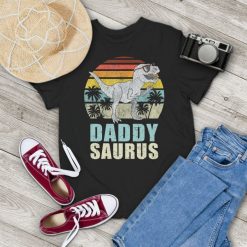 Daddysaurus T-Rex Dinosaur Daddy Saurus Vintage T-Shirt