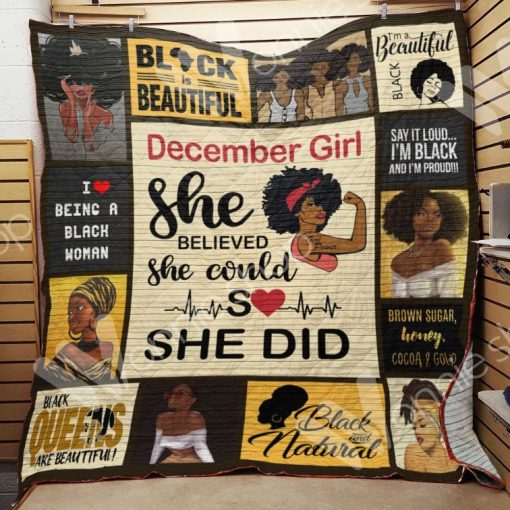 December Black Women Black Is Beautiful Quilt Blanket