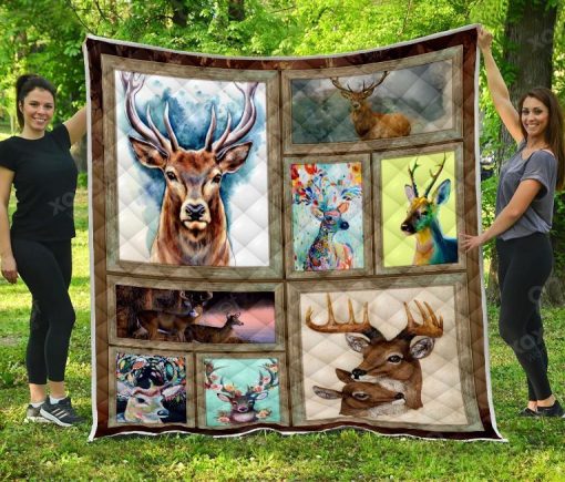 Deer Aesthetic Painting Quilt Blanket