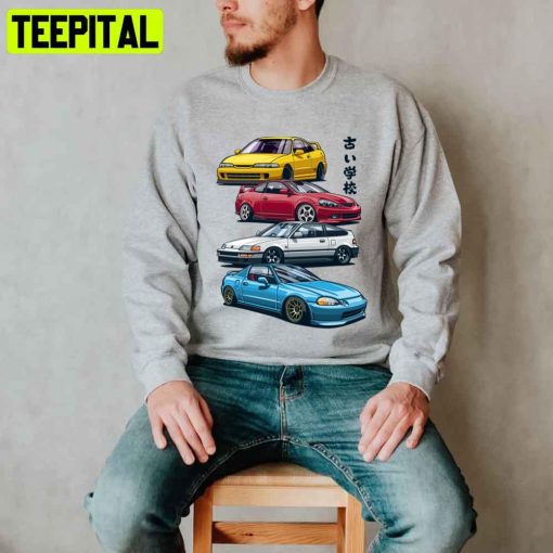 Degital Style Jdm Mix Civic Crx Integra Unisex T-Shirt