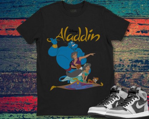 Disney Aladdin Vintage Group Shot Logo Funny Unisex Gift T-Shirt