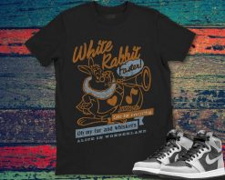 Disney Alice In Wonderland White Rabbit Outlined Text Poster T-Shirt