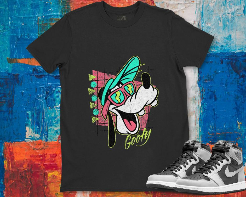 Disney Goofy Graphic And Mickey Mouse Face Character  Unisex Gift T-Shirt