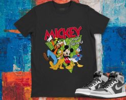 Disney Mickey And Friends Group Shot Patterned Portrait 2  Unisex Gift T-Shirt