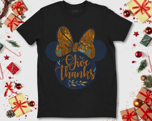 Disney Mickey And Friends Thanksgiving Fall Minnie Ears Unisex T-Shirt