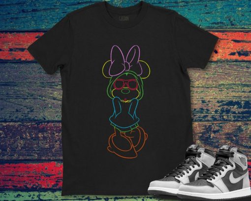 Disney Minnie Mouse Neon Outline Unisex T-Shirt