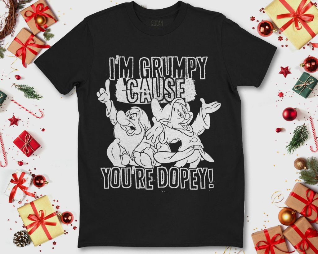 Disney Snow White Grumpy Cause Youre Dopey Graphic T-Shirt