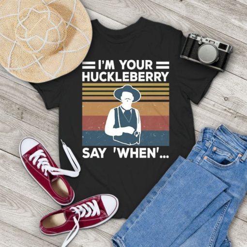 Doc Holliday Tombstone Im Your Huckleberry Say When Vintage T-Shirt