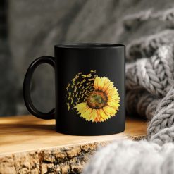 Dragonfly Sunflower Ceramic Coffee Mug