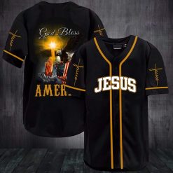 Eagle Patriot Jesus God Bless America Personalized 3d Baseball Jersey kv