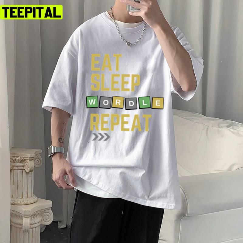 Eat Sleep Wordle Repeat Trendy Design Unisex T-Shirt
