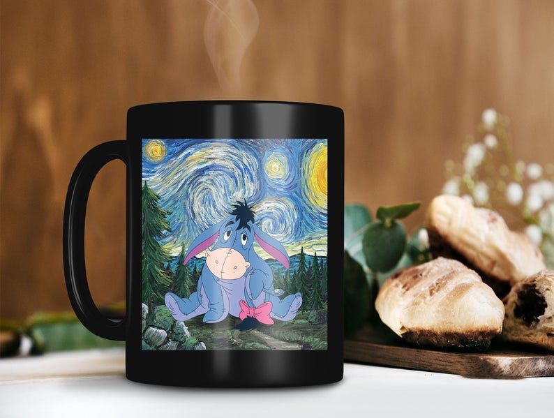 Eeyore In Canvas Mug Starry Night Mug Van Gogh Mug Pooh Lover Gift Disney  Premium Sublime Ceramic Coffee Mug Black – Teepital – Everyday New  Aesthetic Designs