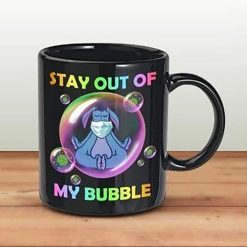 Eeyore Winnie The Pooh Stay Out Of My Bubble Eeyore Namaste Premium Sublime Ceramic Coffee Mug Black