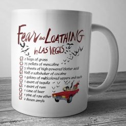 Fear And Loathing Is Las Vegas 2 Bag Of Grass 75 Pellets Of Mescaline Premium Sublime Ceramic Coffee Mug White