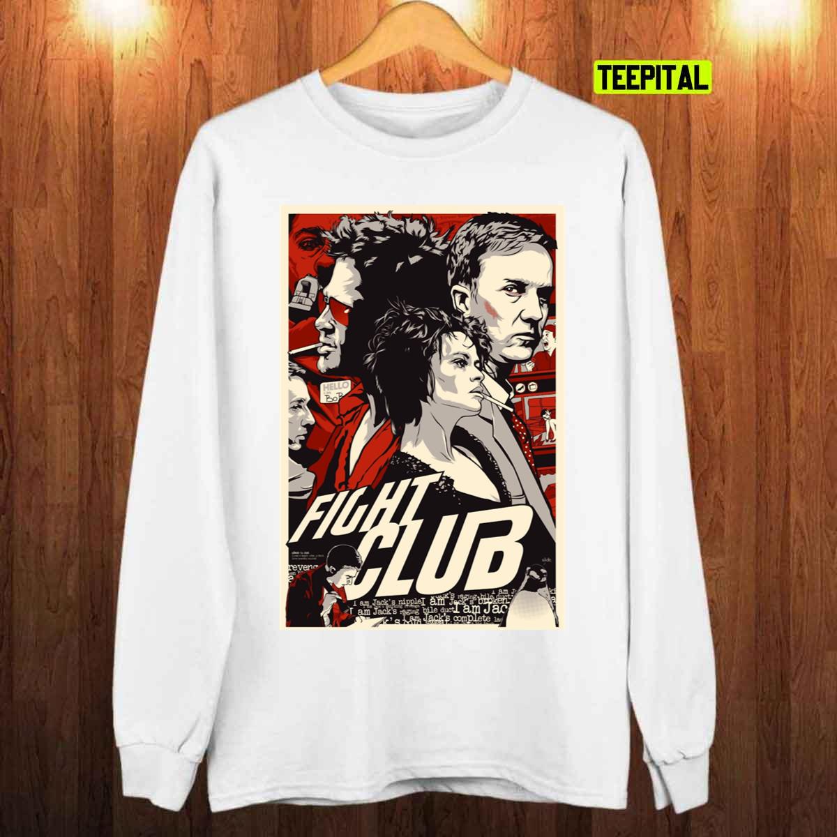 FIGHT CLUB V1 T Shirt Tee Natural Vintage Cotton Movie Poster 
