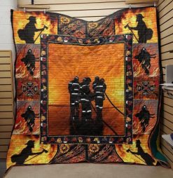 Firefighter Catches On Fire Quilt Blanket