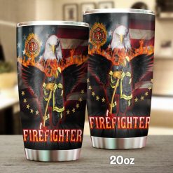 Firefighter Eagle American Stainless Steel Cup