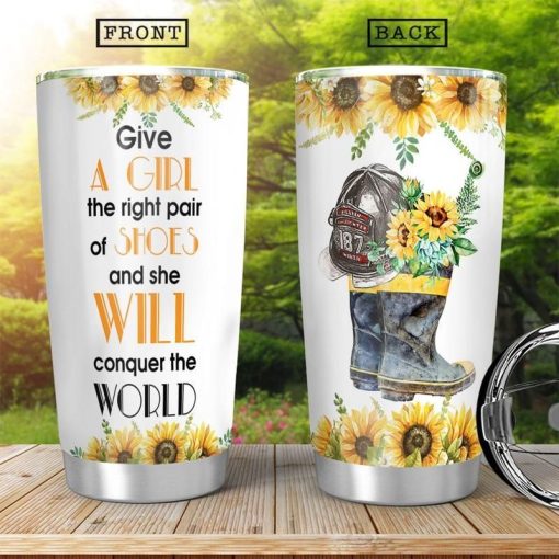 Firefighter Girl Stainless Steel Cup