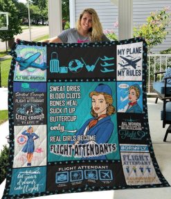 Flight Attendant Let Your Dreams Take Flight Quilt Blanket