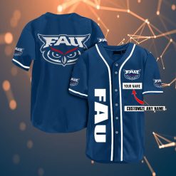 Florida Atlantic Personalized Name Ncaa Fans Team 3d Customization Gifts Baseball Jersey