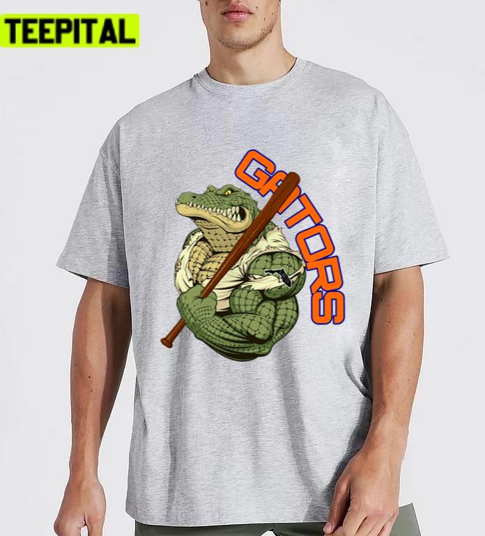 Florida Crocodile Baseball Funny Art Unisex T-Shirt
