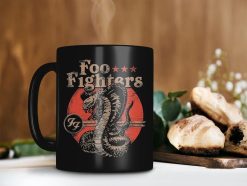 Foo Fighters Rock Band Mug Foo Fighters Cobra Mug Dave Grohl Mug Taylor Hawkins Mug Pat Smear Mug Premium Sublime Ceramic Coffee Mug Black