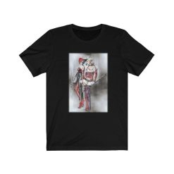 Fun  Sassy Harley Quinn Looking in Mirror Short Sleeve Tee Shirt